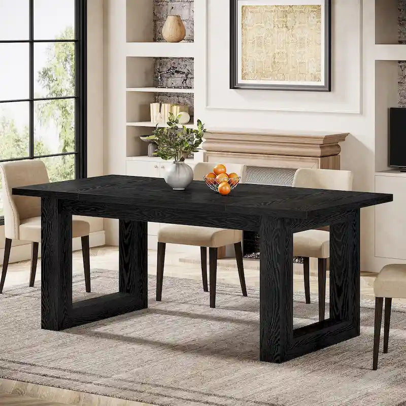 Table de salle à manger de ferme rectangulaire en bois de 160 cm pour 4 à 6 personnes