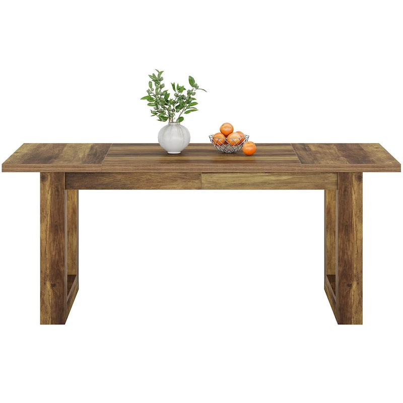 Table de salle à manger de ferme rectangulaire en bois de 160 cm pour 4 à 6 personnes