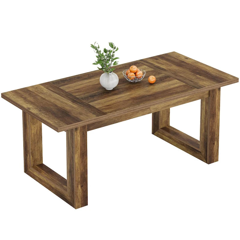 Table de salle à manger de ferme rectangulaire en bois de 160 cm pour 4 à 6 personnes