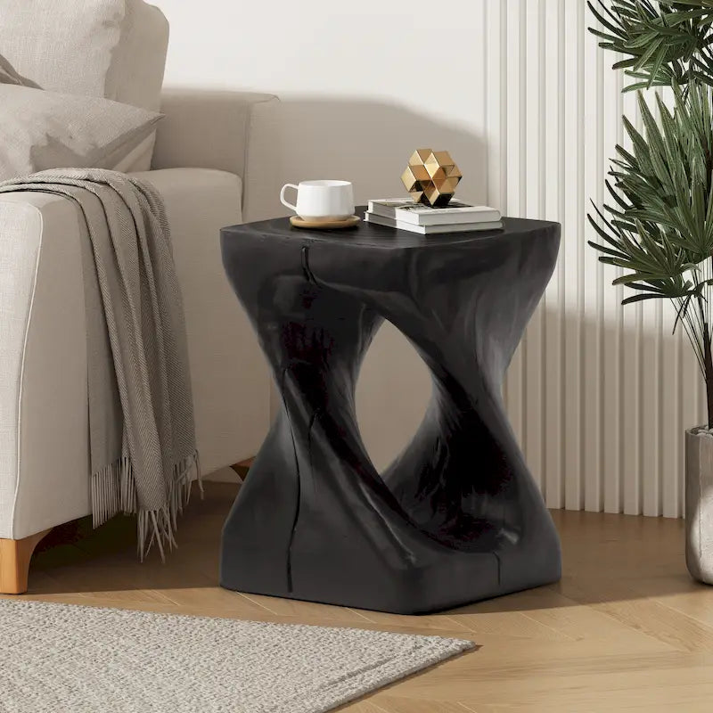 Table d'appoint Twist Shape avec texture bois