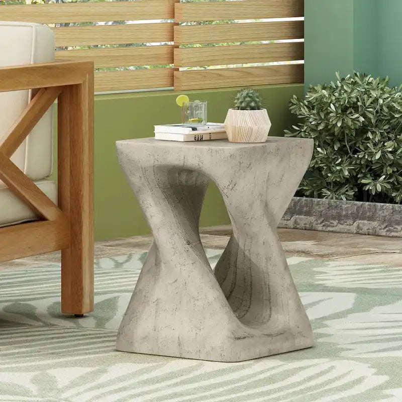 Table d'appoint Twist Shape avec texture bois