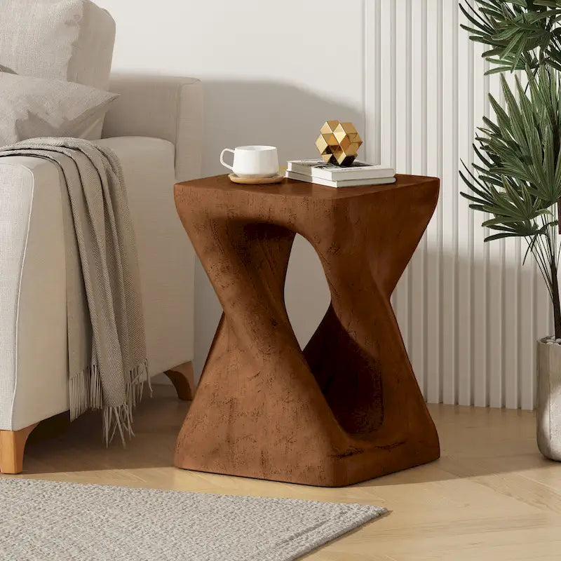 Table d'appoint Twist Shape avec texture bois