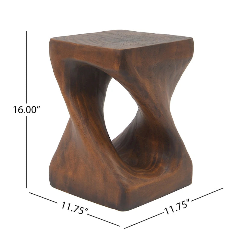 Table d'appoint Twist Shape avec texture bois