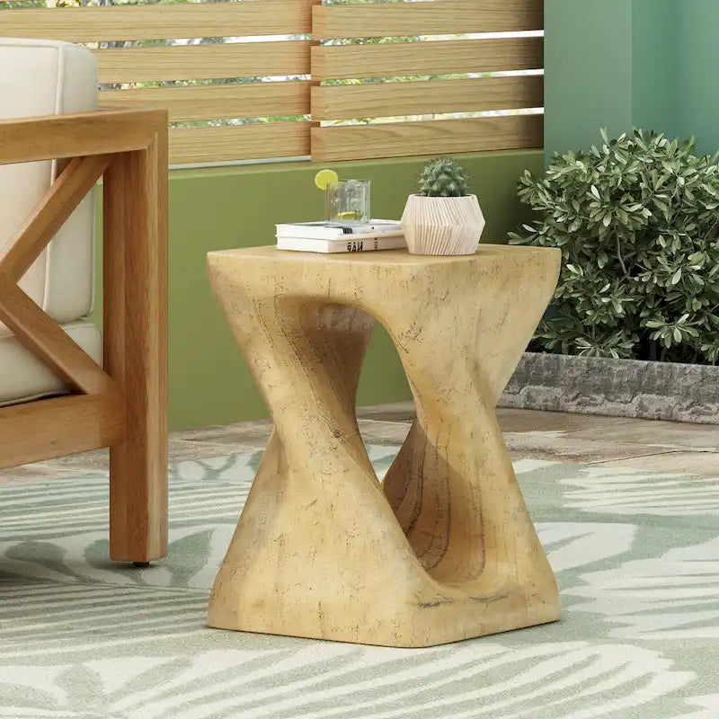 Table d'appoint Twist Shape avec texture bois