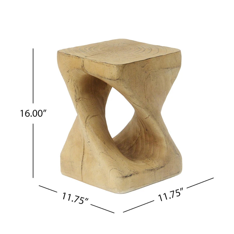 Table d'appoint Twist Shape avec texture bois