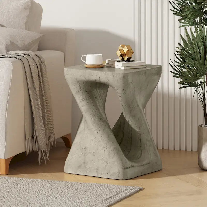 Table d'appoint Twist Shape avec texture bois