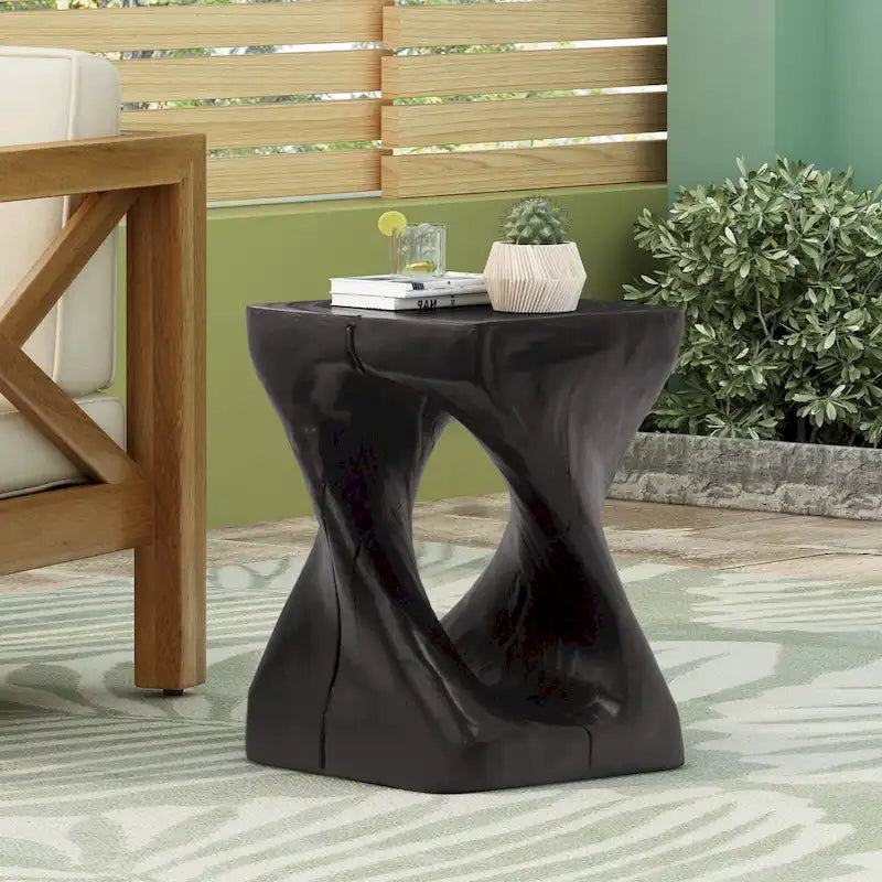 Table d'appoint Twist Shape avec texture bois