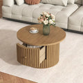 Table basse en MDF de 77,5 cm avec tiroir et base à lattes
