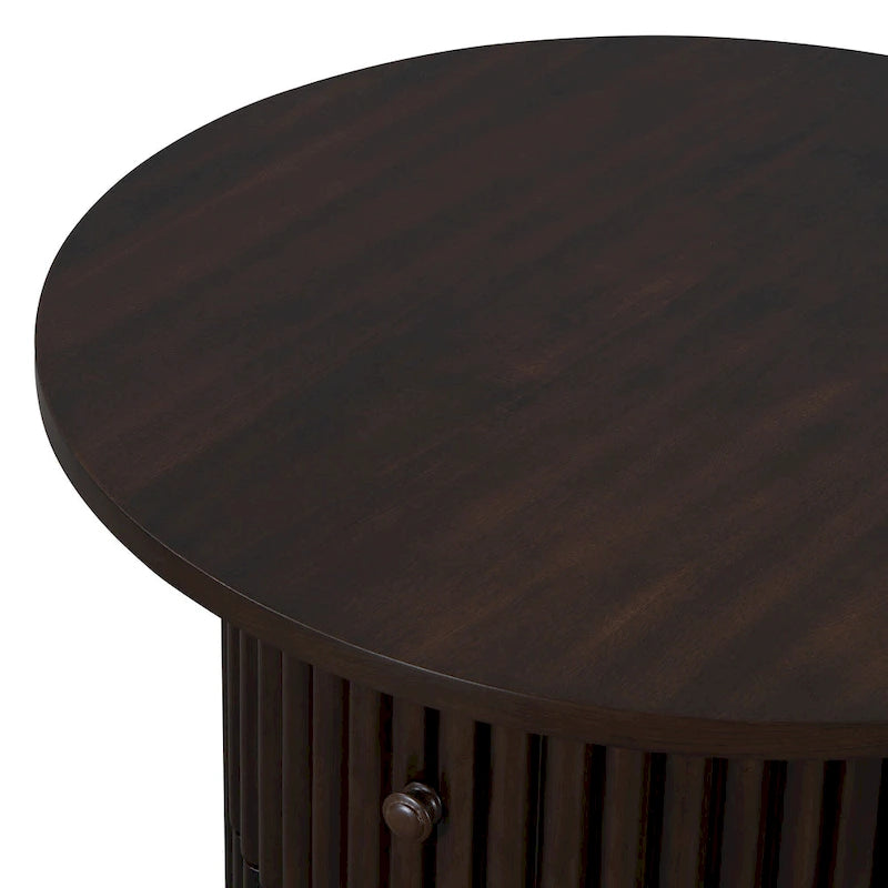 Table basse en MDF de 77,5 cm avec tiroir et base à lattes
