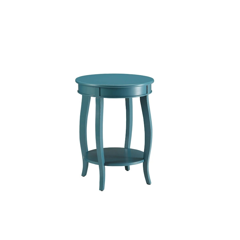 Round Top Side Table with Shelf