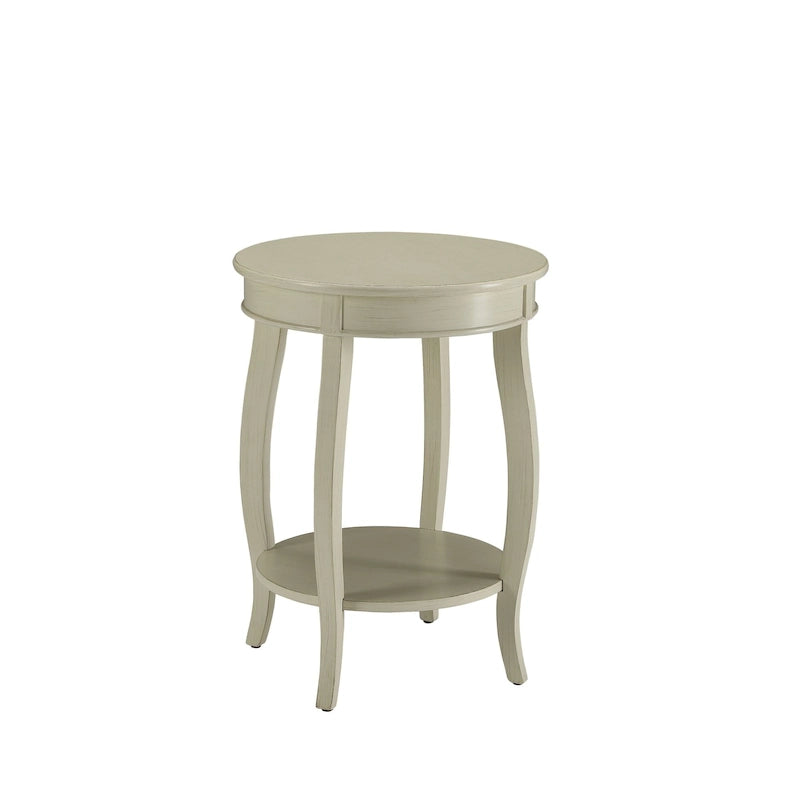 Round Top Side Table with Shelf