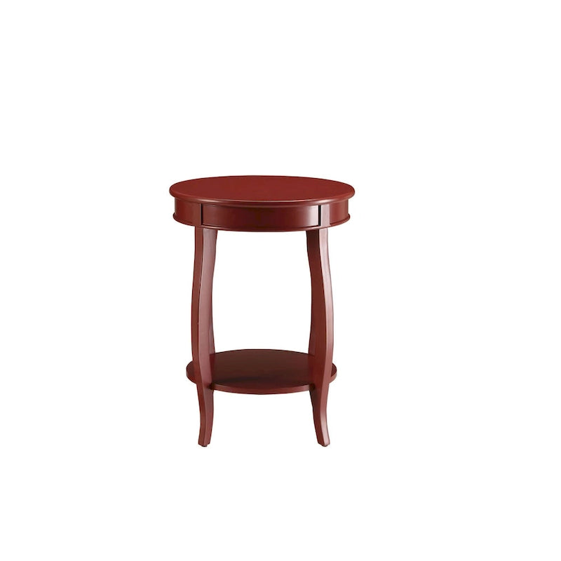 Table d'appoint ronde avec étagère