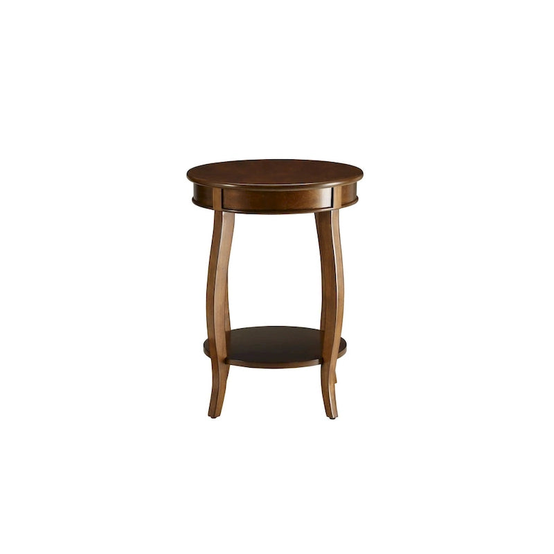 Table d'appoint ronde avec étagère