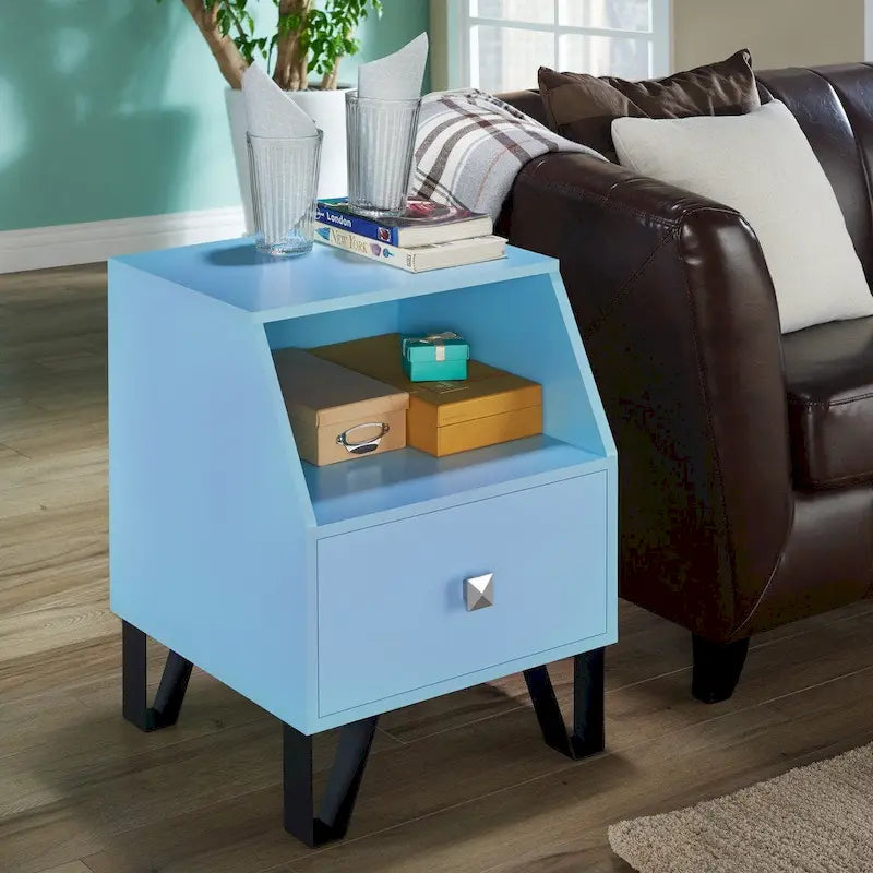 Table d'appoint contemporaine à 1 étagère de 40 cm