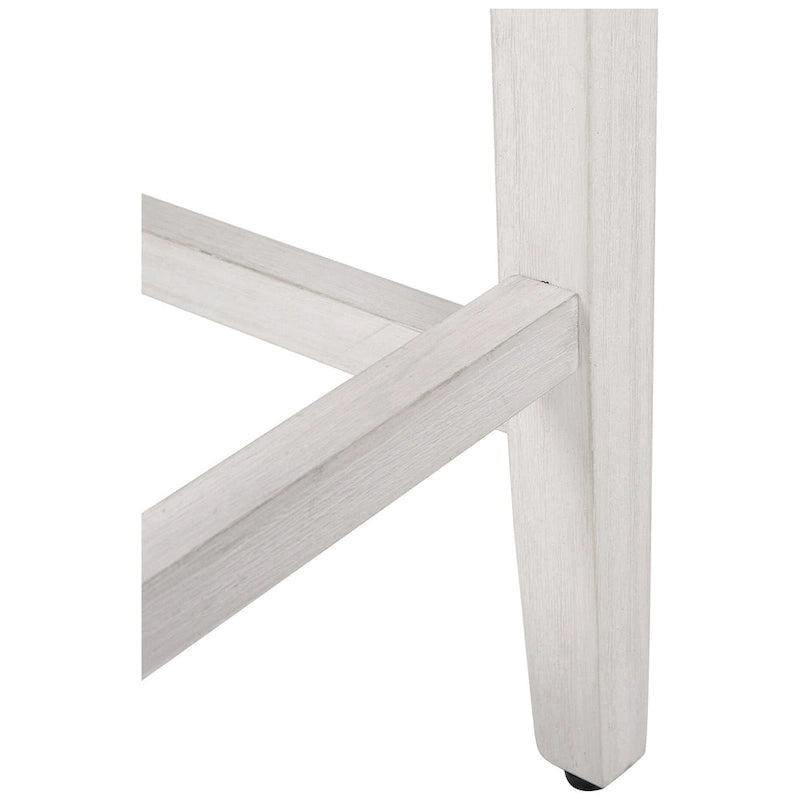 Tabouret de comptoir rembourré en polyester blanc antique de 61 cm