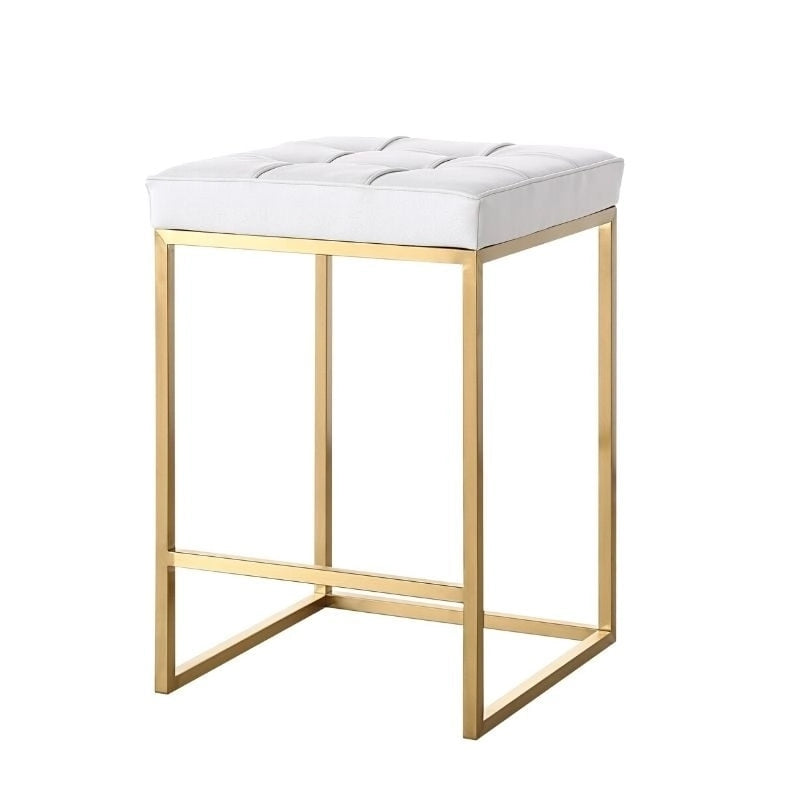Tabouret de bar blanc et or