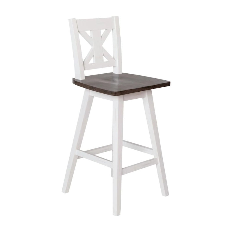 Tabouret de comptoir pivotant en bois de style ferme moderne
