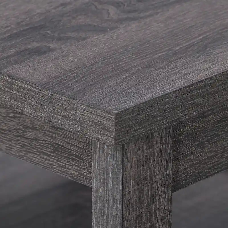 Table d'appoint avec étagère, gris foncé