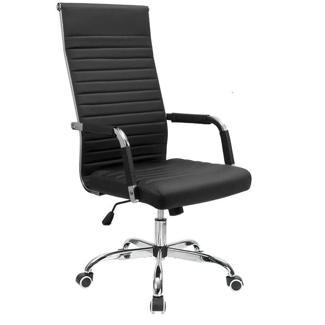 Chaise de bureau nervurée, chaise de conférence à dossier haut