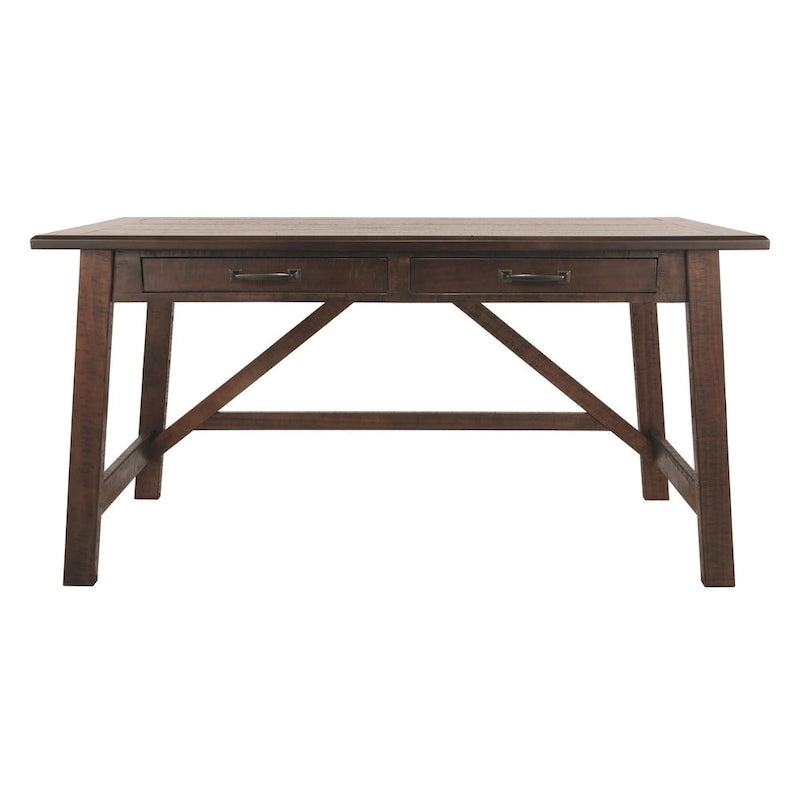 Bureau d'ordinateur à pieds rustique marron