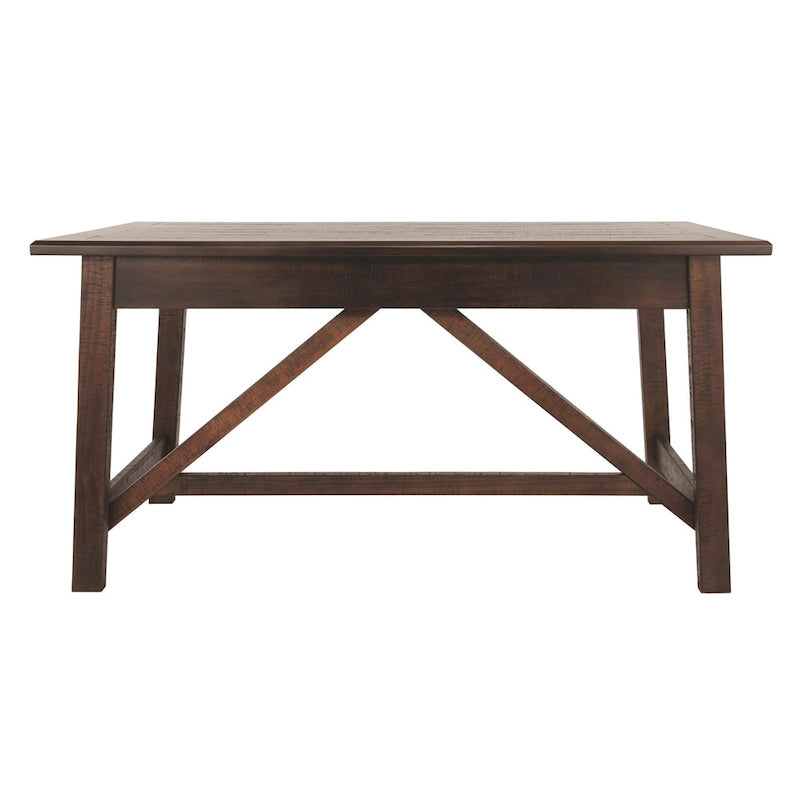 Bureau d'ordinateur à pieds rustique marron