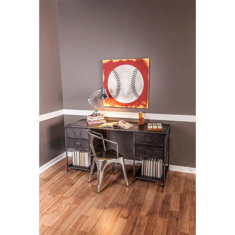Bureau en métal graphite de 60 pouces de large