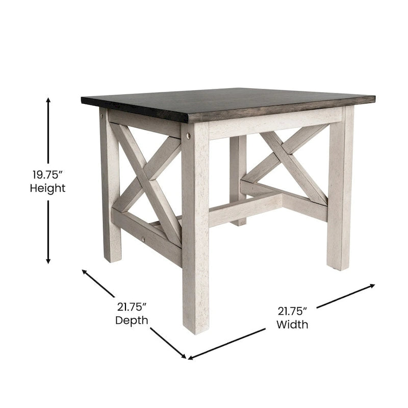 Table d'appoint de ferme classique en bois massif