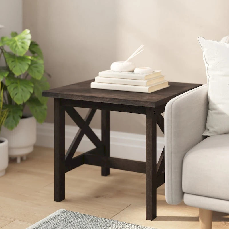Table d'appoint de ferme classique en bois massif