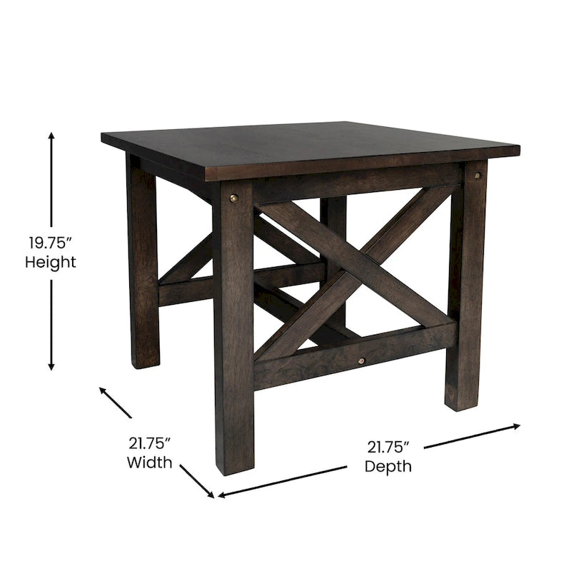 Table d'appoint de ferme classique en bois massif