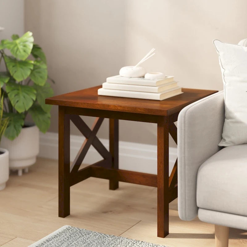 Table d'appoint de ferme classique en bois massif