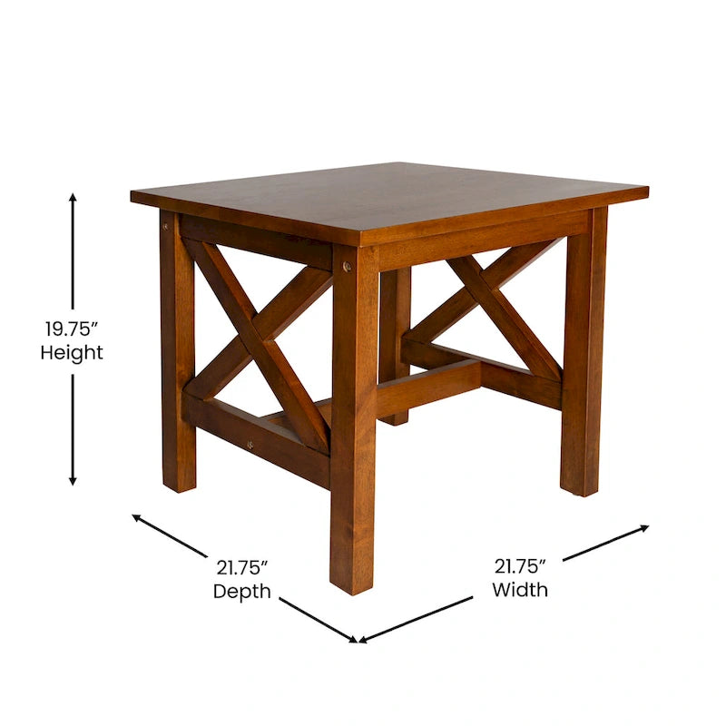 Table d'appoint de ferme classique en bois massif