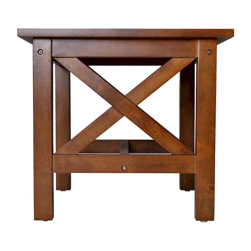 Table d'appoint de ferme classique en bois massif