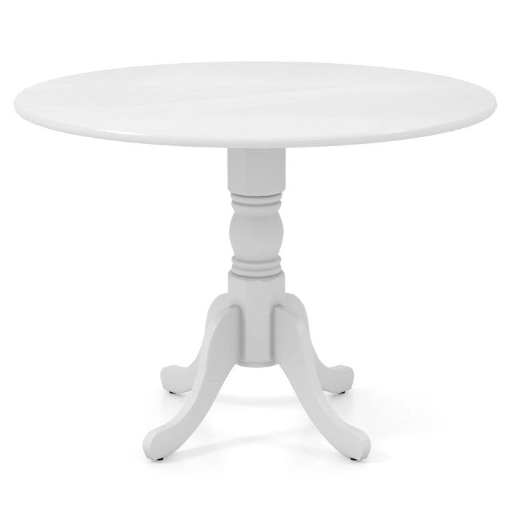 Table de salle à manger en bois avec plateau rond et pieds en tréteaux incurvés - 39.37 x 39.37 x 28.74