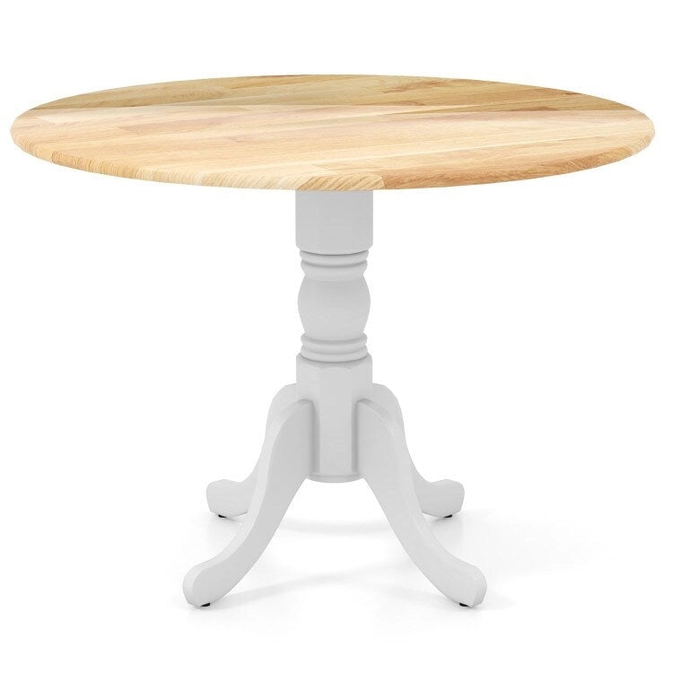 Table de salle à manger en bois avec plateau rond et pieds en tréteaux incurvés - 39.37 x 39.37 x 28.74