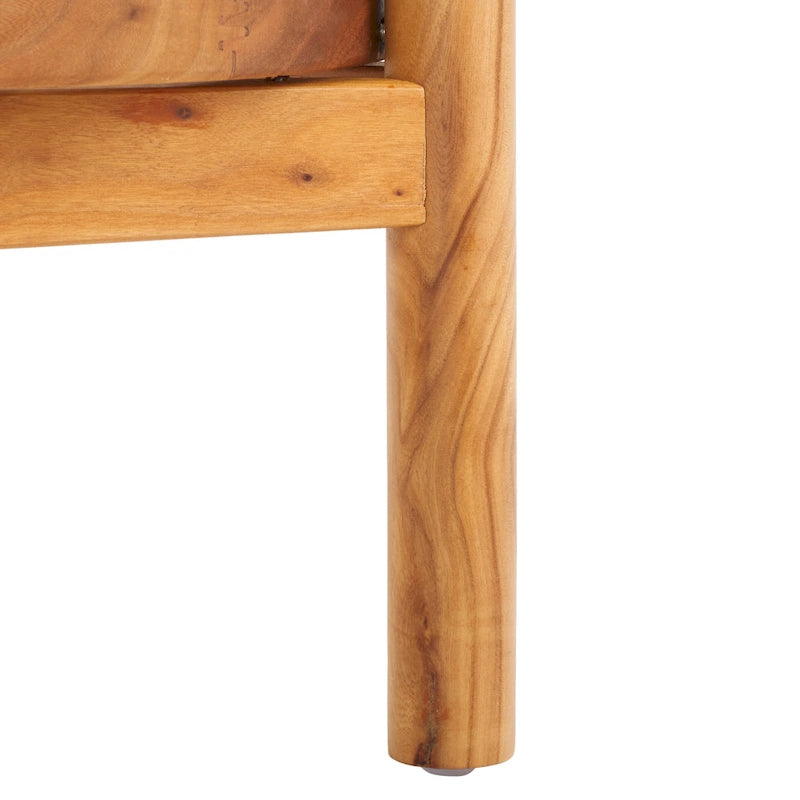 Rattan/Glass Two-Tier Accent Table - 23W x 23D x 24H