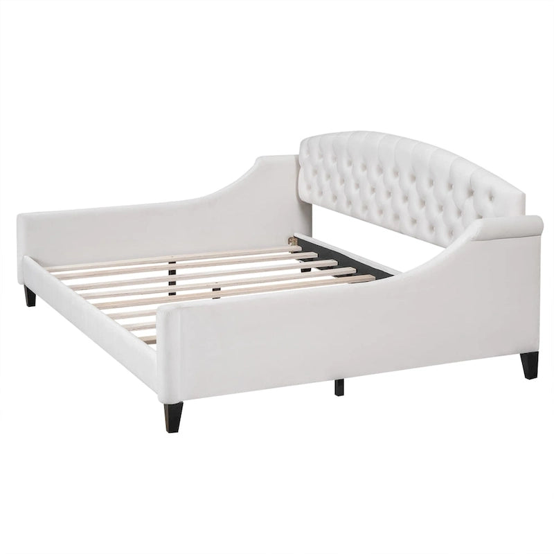 Lit de Repos Moderne Capitonnage Touffet Boutons, Grand Lit