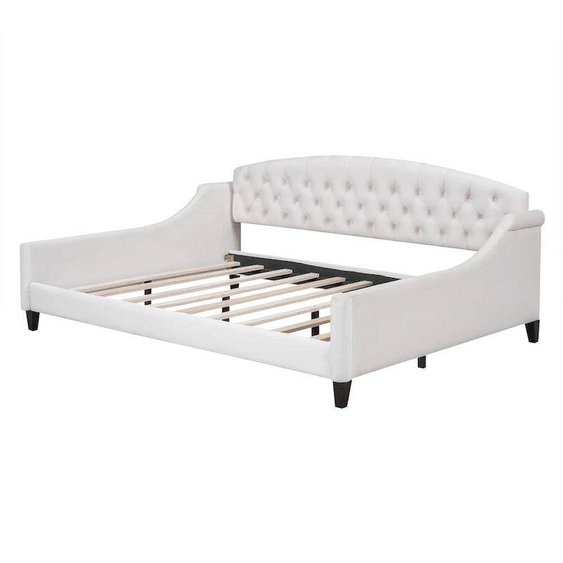 Lit de Repos Moderne Capitonnage Touffet Boutons, Grand Lit