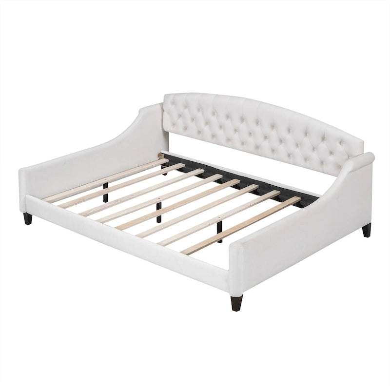 Lit de Repos Moderne Capitonnage Touffet Boutons, Grand Lit