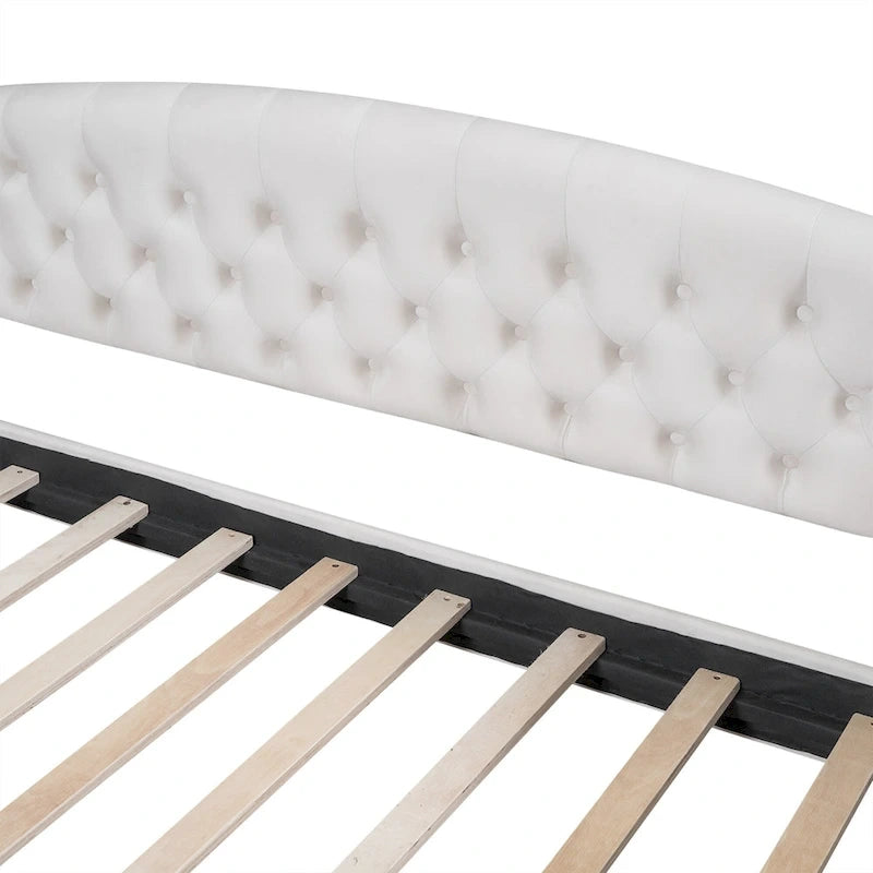 Lit de Repos Moderne Capitonnage Touffet Boutons, Grand Lit