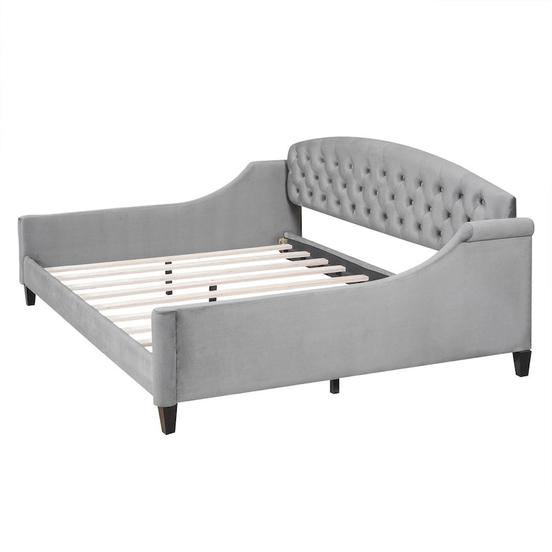 Lit de Repos Moderne Capitonnage Touffet Boutons, Grand Lit