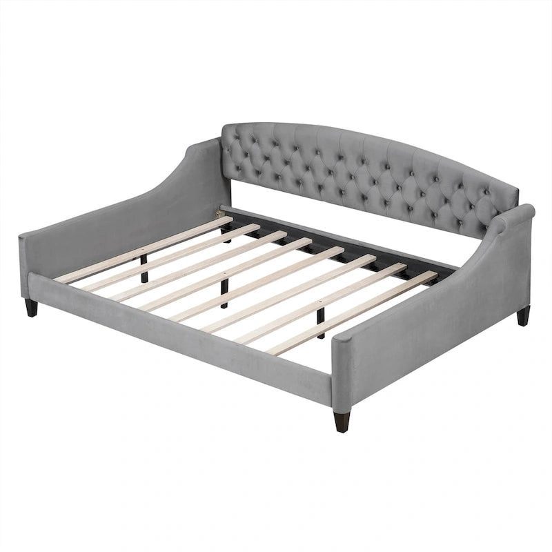 Lit de Repos Moderne Capitonnage Touffet Boutons, Grand Lit