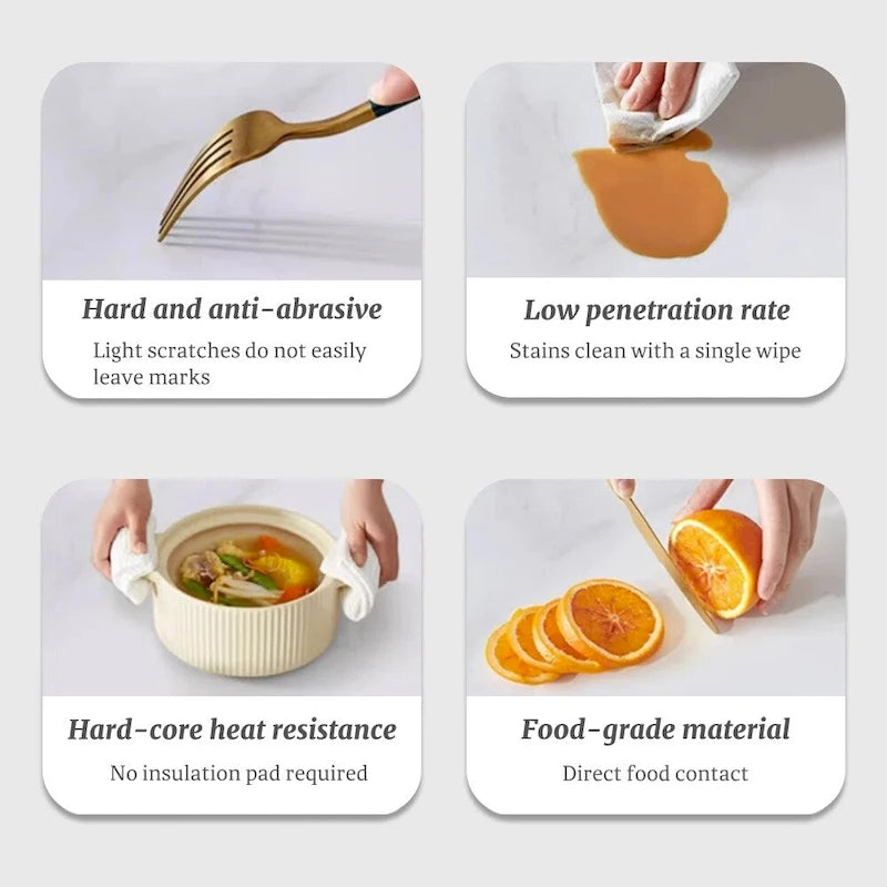 Table à manger rectangulaire moderne et luxueuse en pierre frittée de 1,8 m avec pied en acrylique