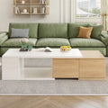 Table basse extensible avec 2 tiroirs de rangement