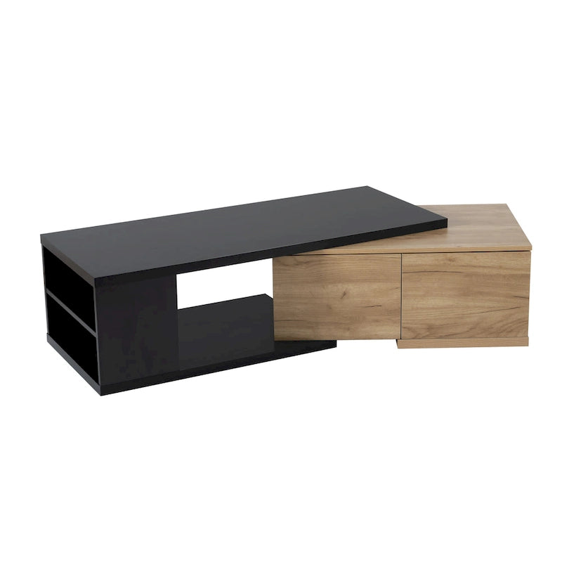 Table basse extensible avec 2 tiroirs de rangement