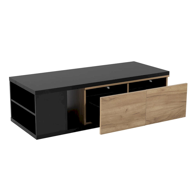 Table basse extensible avec 2 tiroirs de rangement