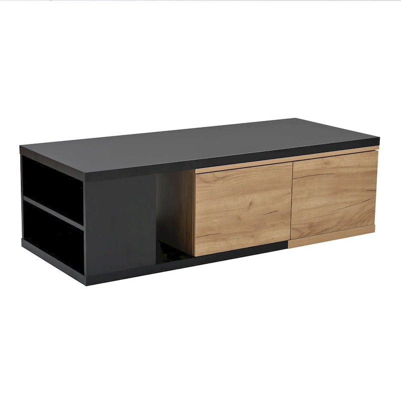 Table basse extensible avec 2 tiroirs de rangement