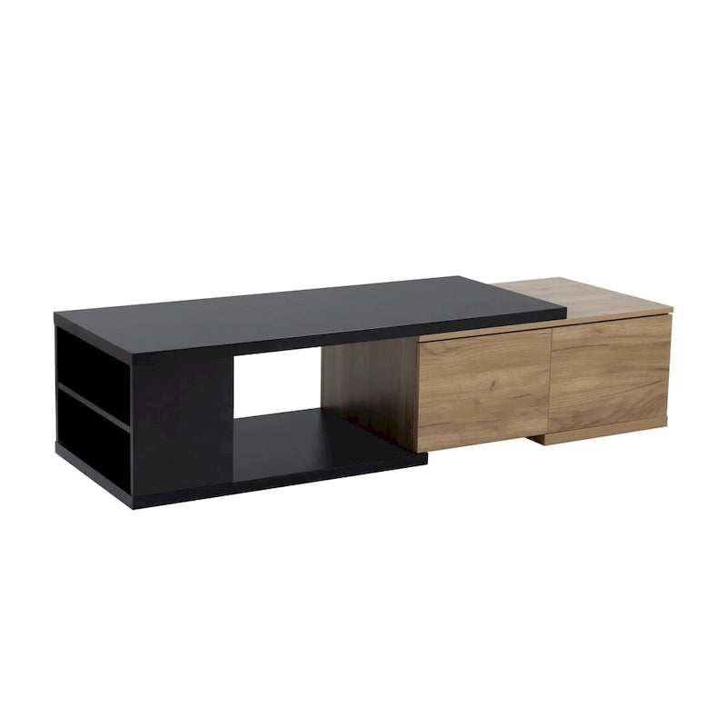 Table basse extensible avec 2 tiroirs de rangement