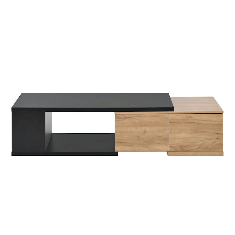 Table basse extensible avec 2 tiroirs de rangement