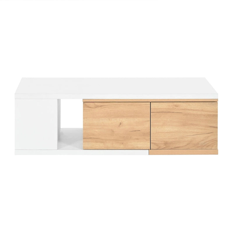 Table basse extensible avec 2 tiroirs de rangement