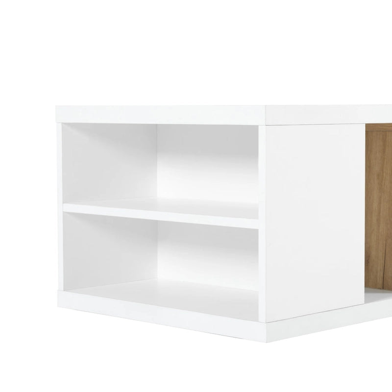 Table basse extensible avec 2 tiroirs de rangement